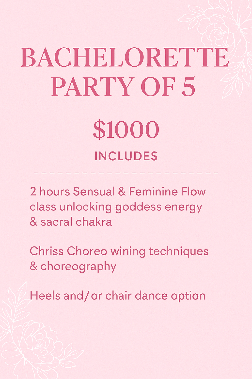 Bachelorette Party Package for 5