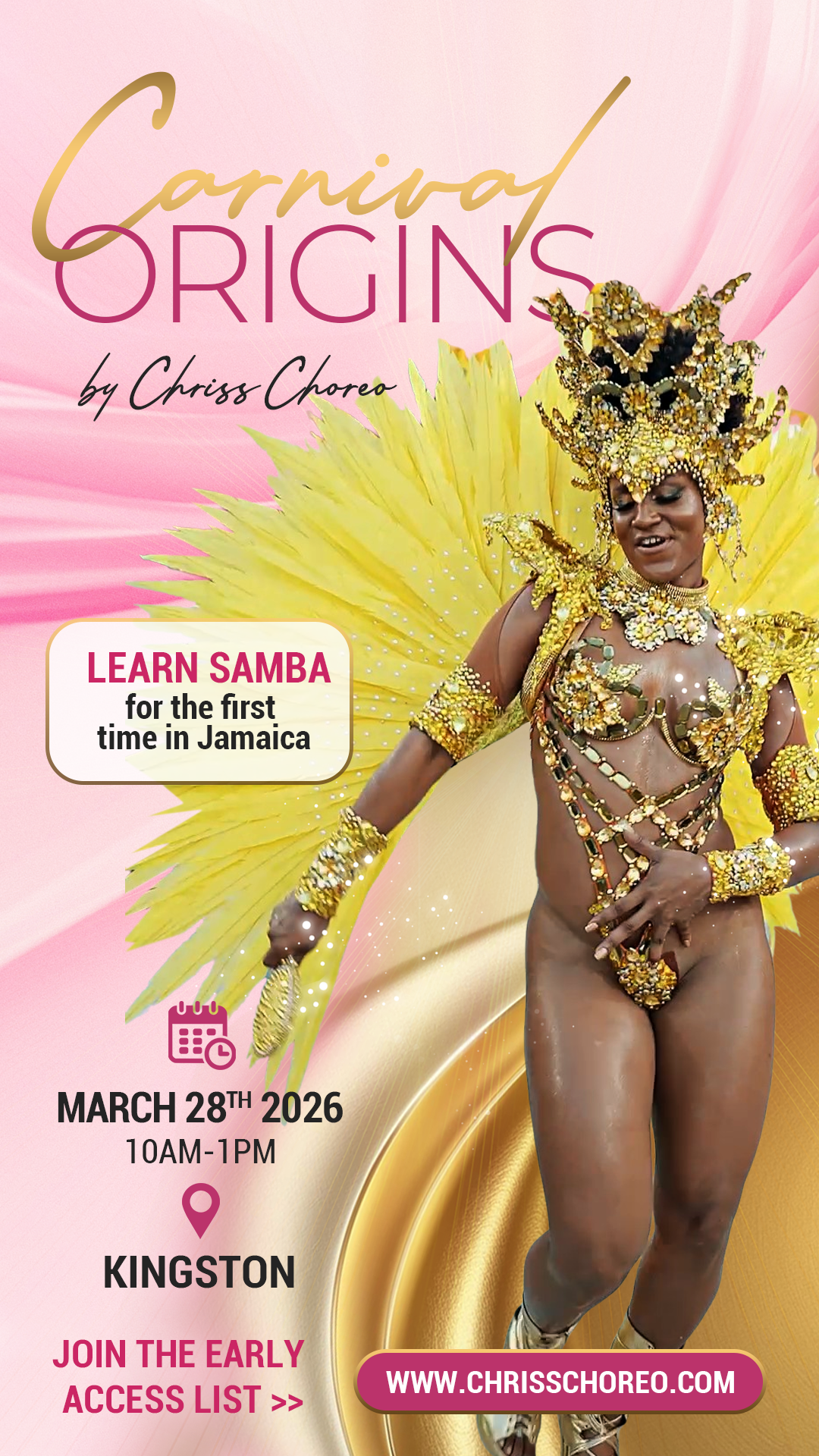 EXPIRED|| NOT FOR SALE || CARNIVAL ORIGINS — A 3-HOUR DANCE EXPERIENCE BY CHRISS CHOREO | LEARN SAMBA | SOCA | DANCEHALL IN KINGSTON, JAMAICA